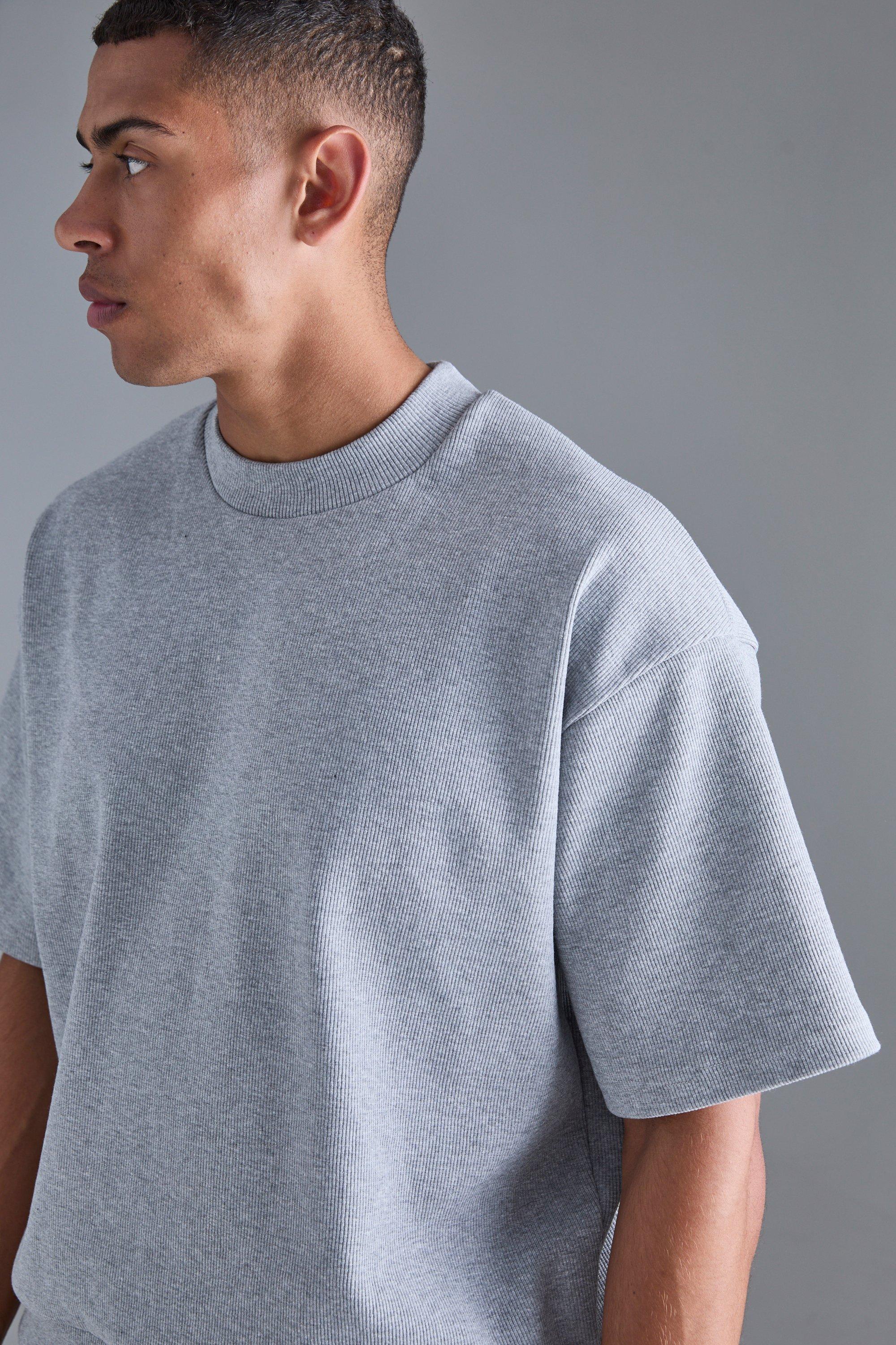 Oversized Heavyweight Ribbed Short Sleeve Sweatshirt